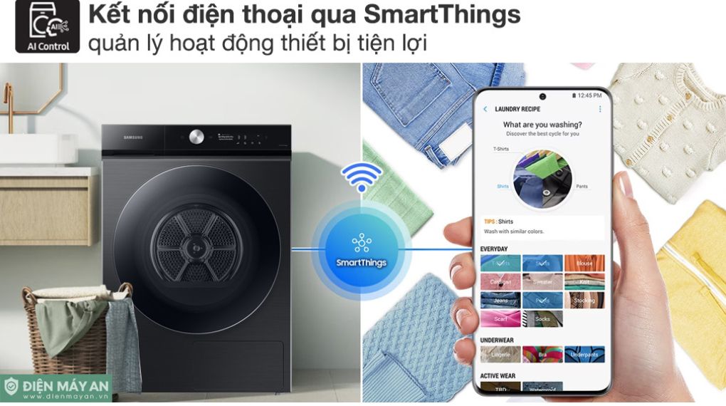 Máy Sấy Bơm Nhiệt Samsung Bespoke AI 17 Kg DV17B9750CV/SV